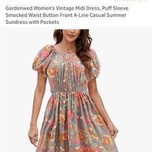 NWOT  gardenwed Red Button-Down Dress size large